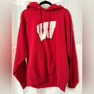 Vintage University of Wisconsin-Madison Red W Hooded Sweatshirt